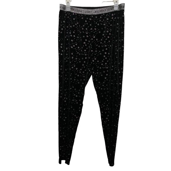 Victoria’s Secret black bottoms, velvet snowflakes XL shimmer sparkly moons - Picture 3 of 5
